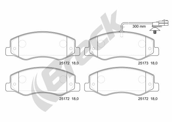 Brake Pad Set, disc brake - 25172 00 703 10 BRECK